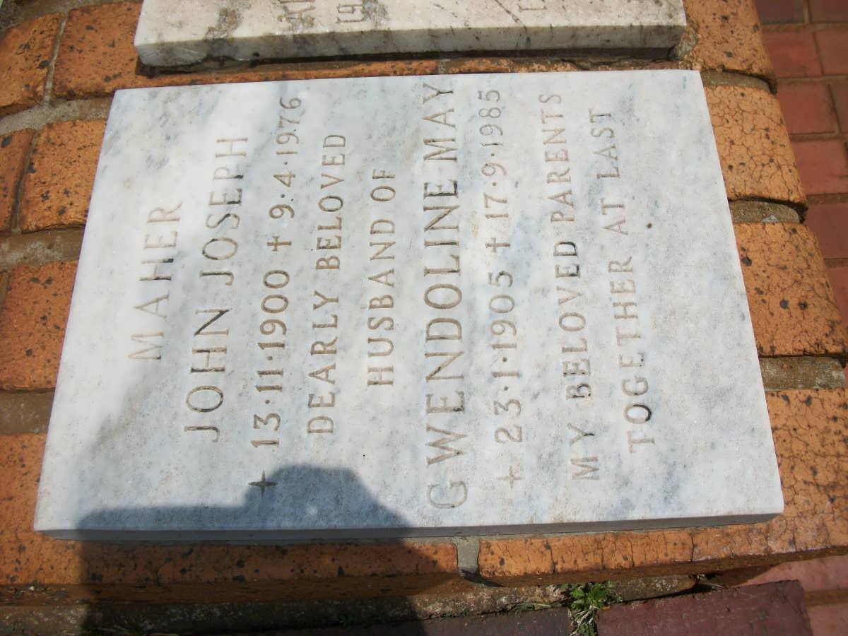 MAHER John Joseph 1900-1976 &amp; Gwendoline May 1905-1985