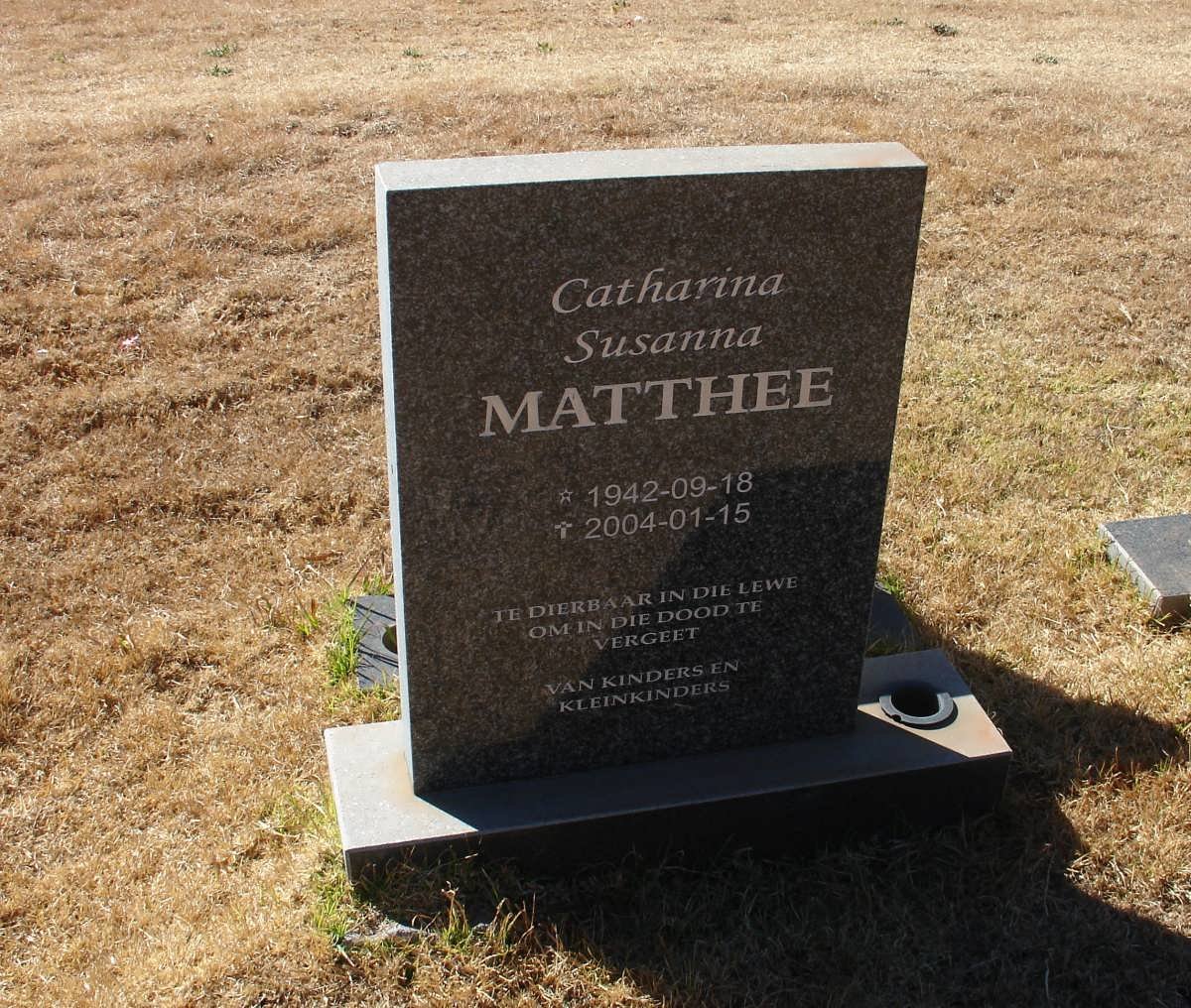 MATTHEE Catharina Susanna 1942-2004
