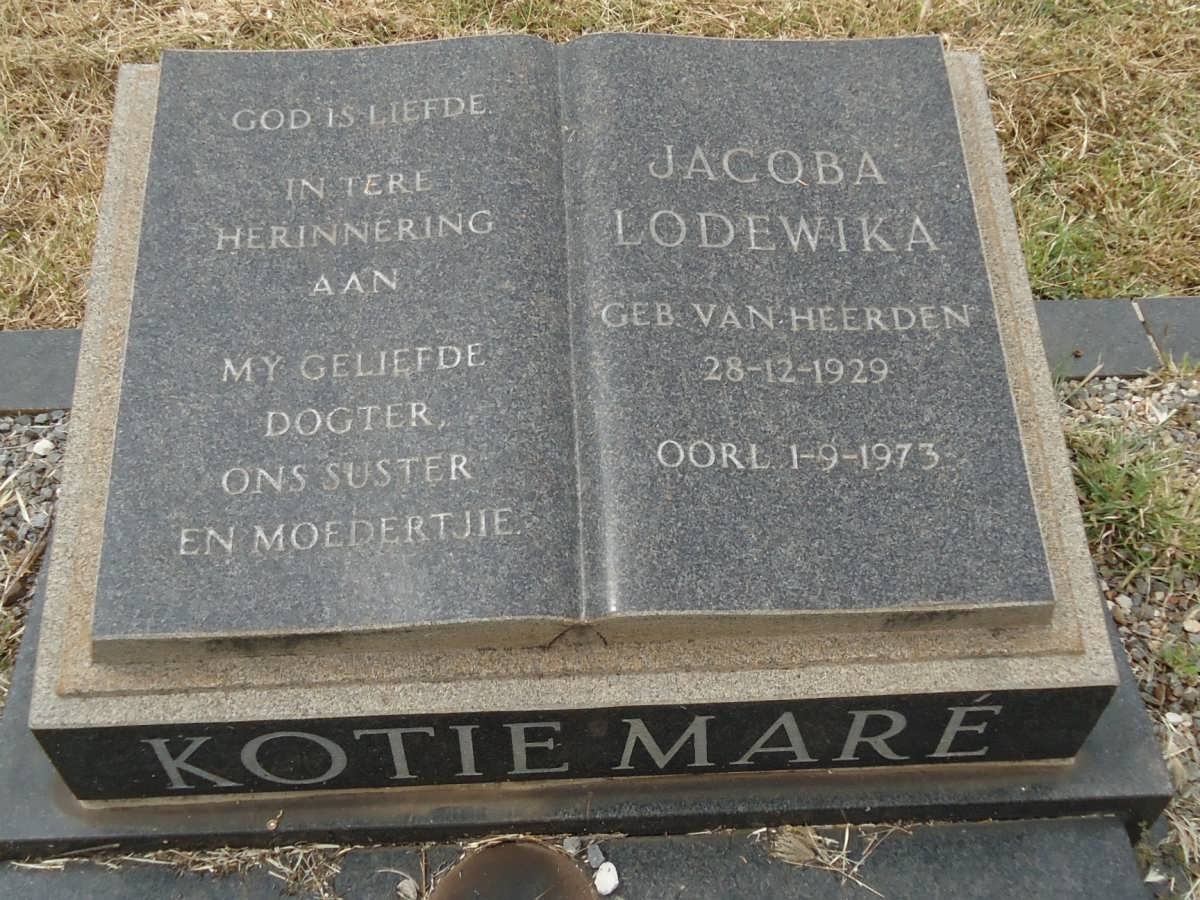 MARE Jacoba Lodewika nee VAN HEERDEN 1929-1973