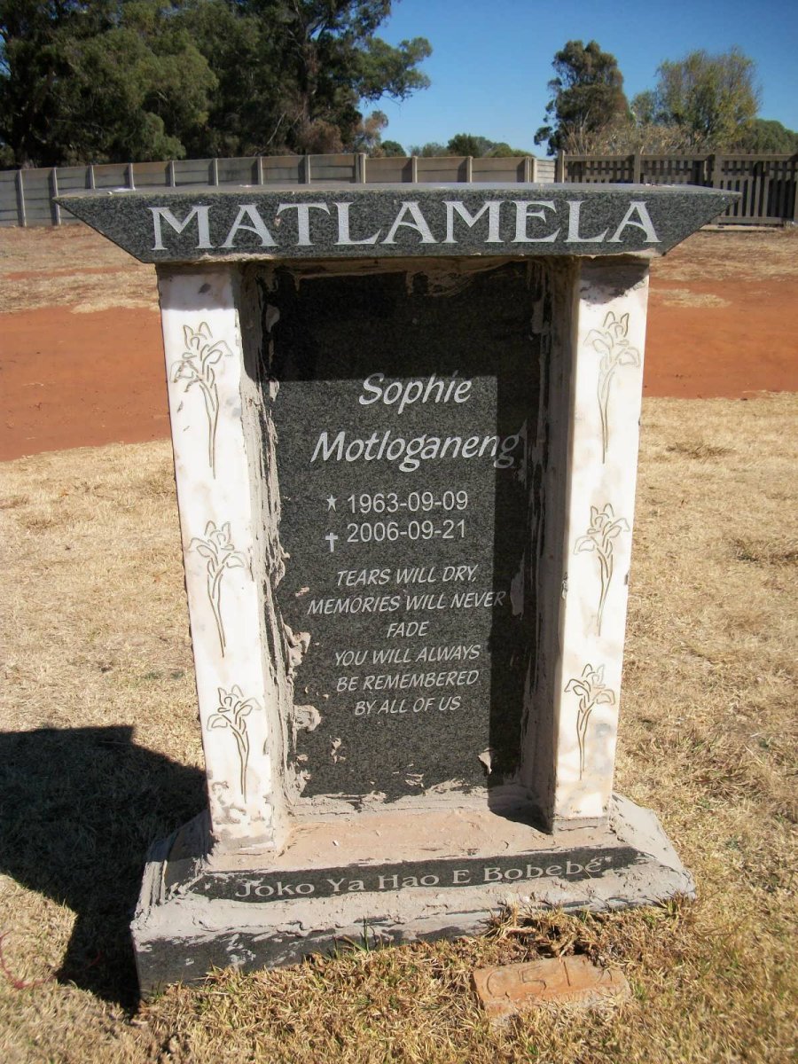 MATLAMELA Sophie Motloganeng 1963-2006