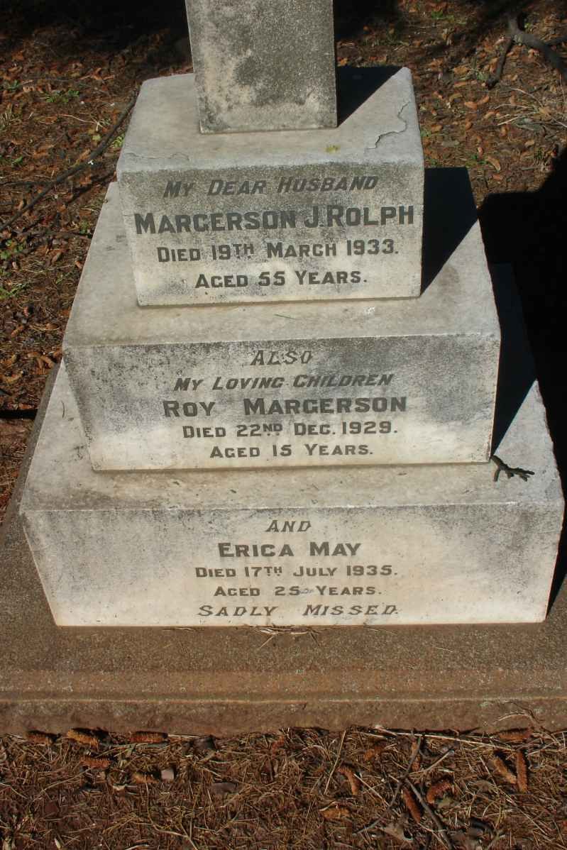 MARGERSON J. Rolph -1933 :: MARGERSON Erica May -1935 :: MARGERSON Roy -1929