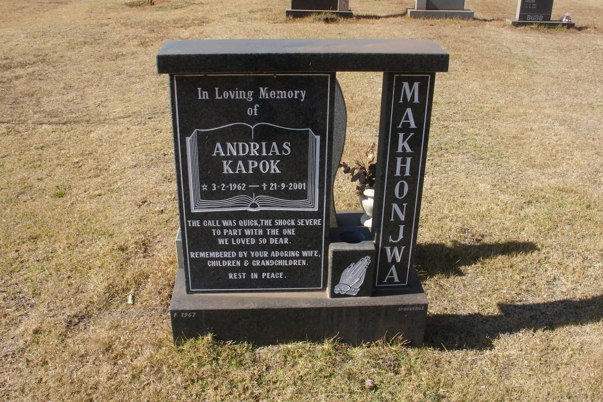 MAKHONJWA Andreas Kapok 1962-2001