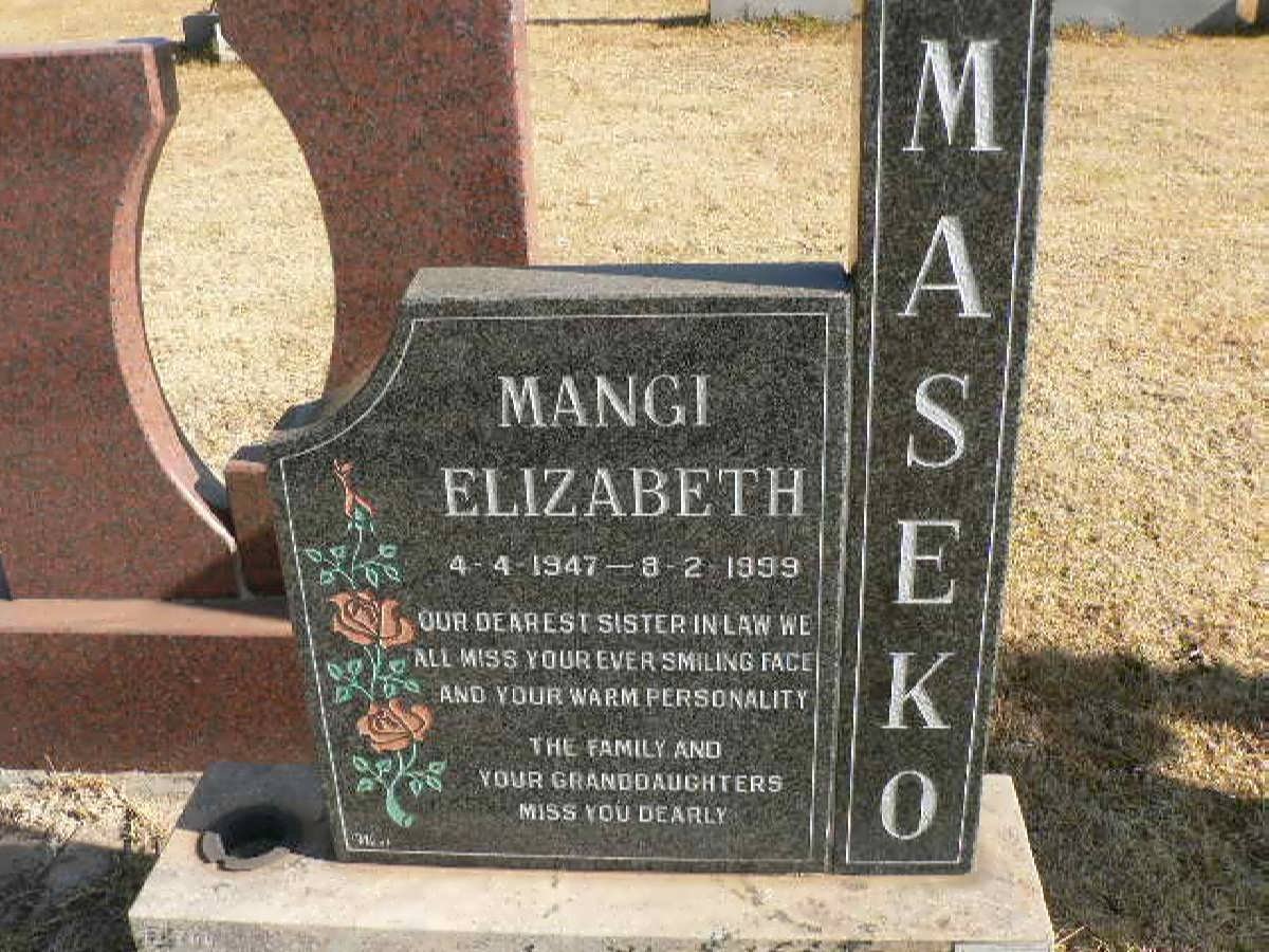 MASEKO Mangi Elizabeth 1947-1999