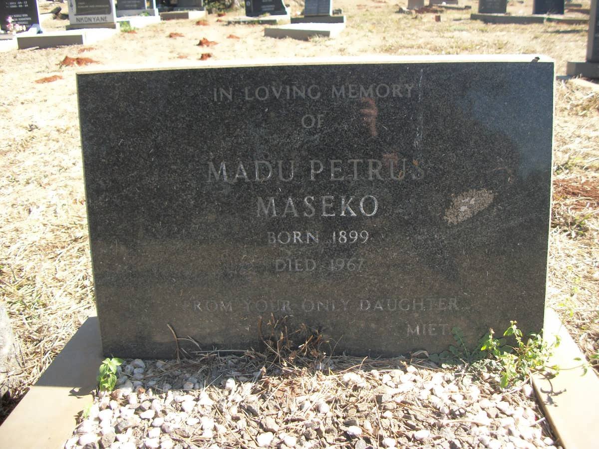 MASEKO Madu Petrus 1899-1967