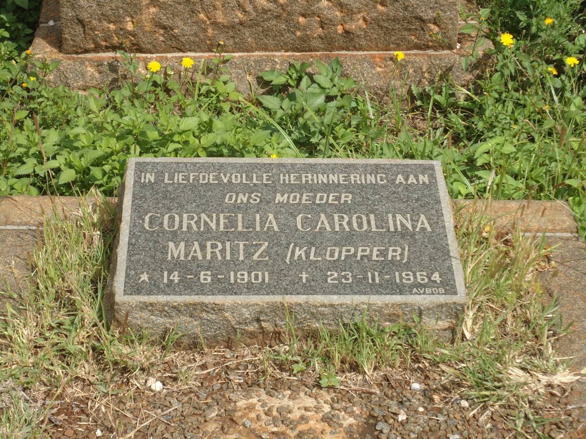 MARITZ Cornelia Carolina nee KLOPPER 1901-1964