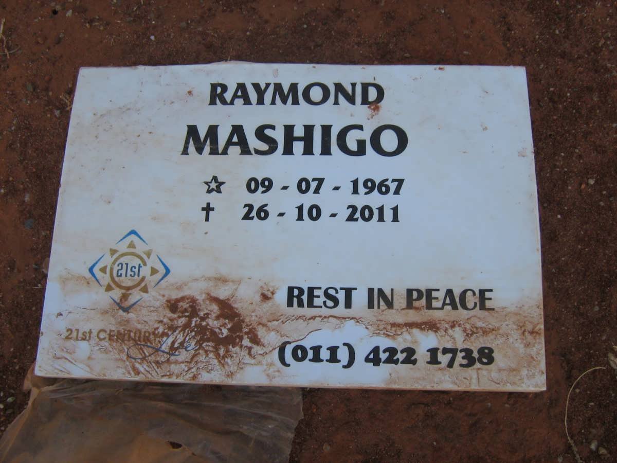 MASHIGO Raymond 1967-2011