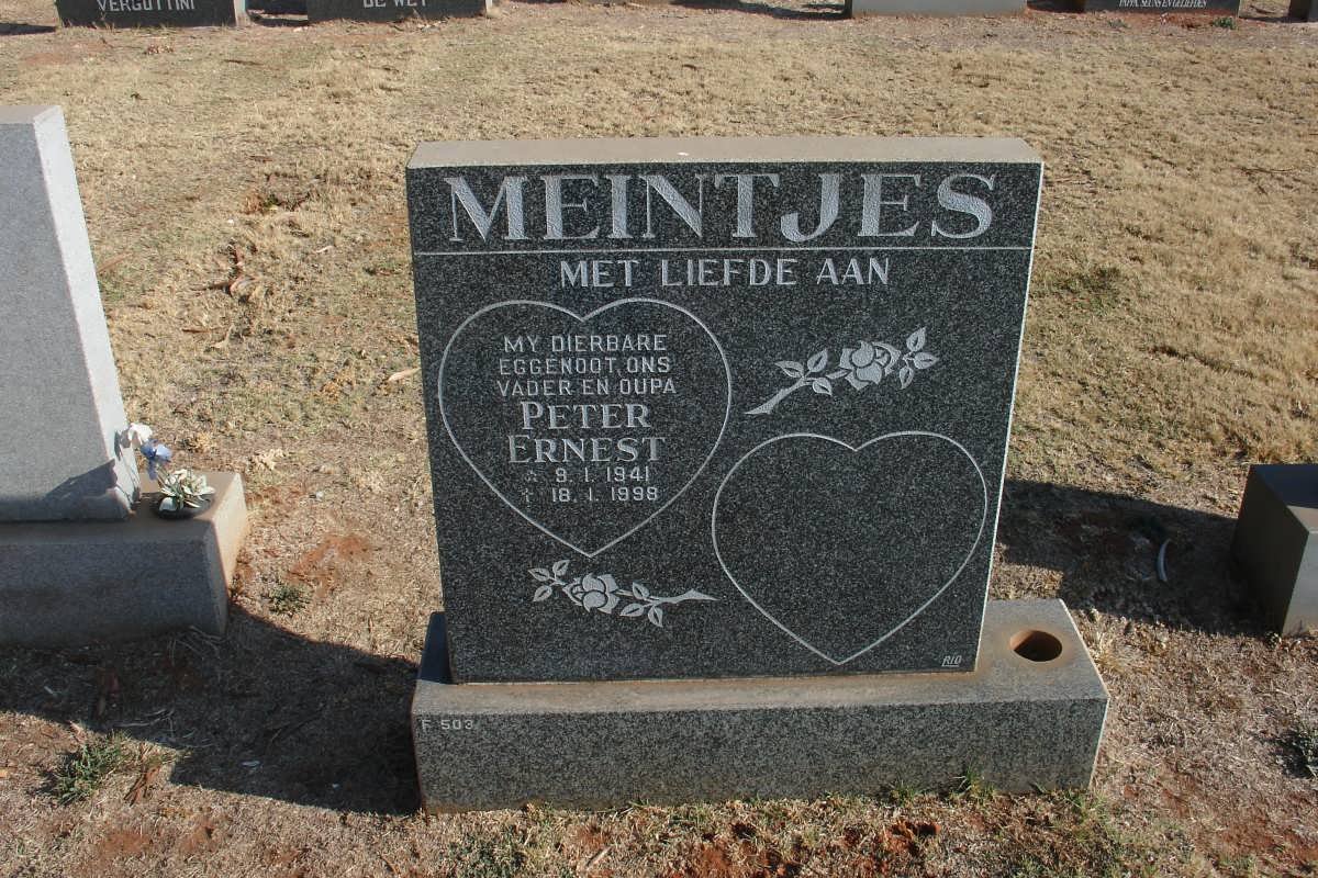 MEINTJES Peter Ernest 1941-1998