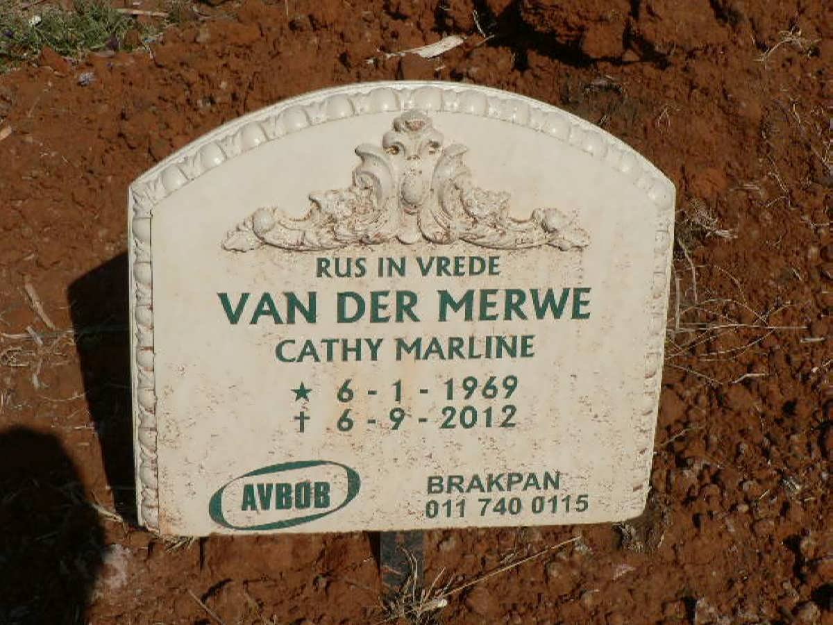 MERWE Cathy Marline, van der 1969-2012