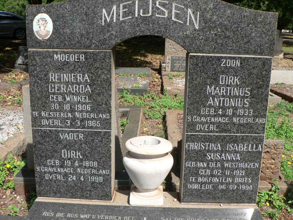 MEIJSEN Dirk 1908-1998 &amp; Reiniera Gerda WINKEL 1906-1965