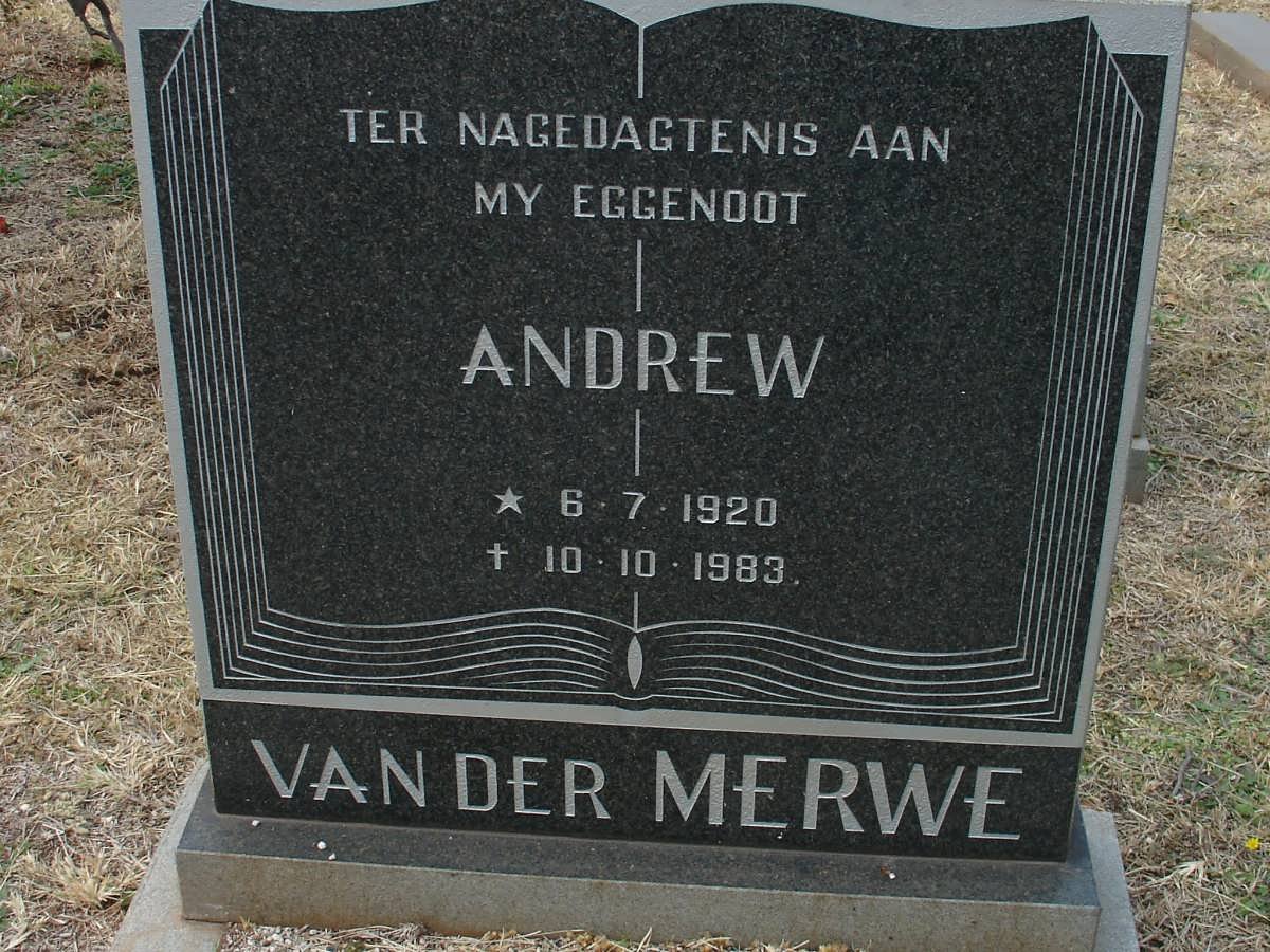 MERWE Andrew, van der 1920-1989