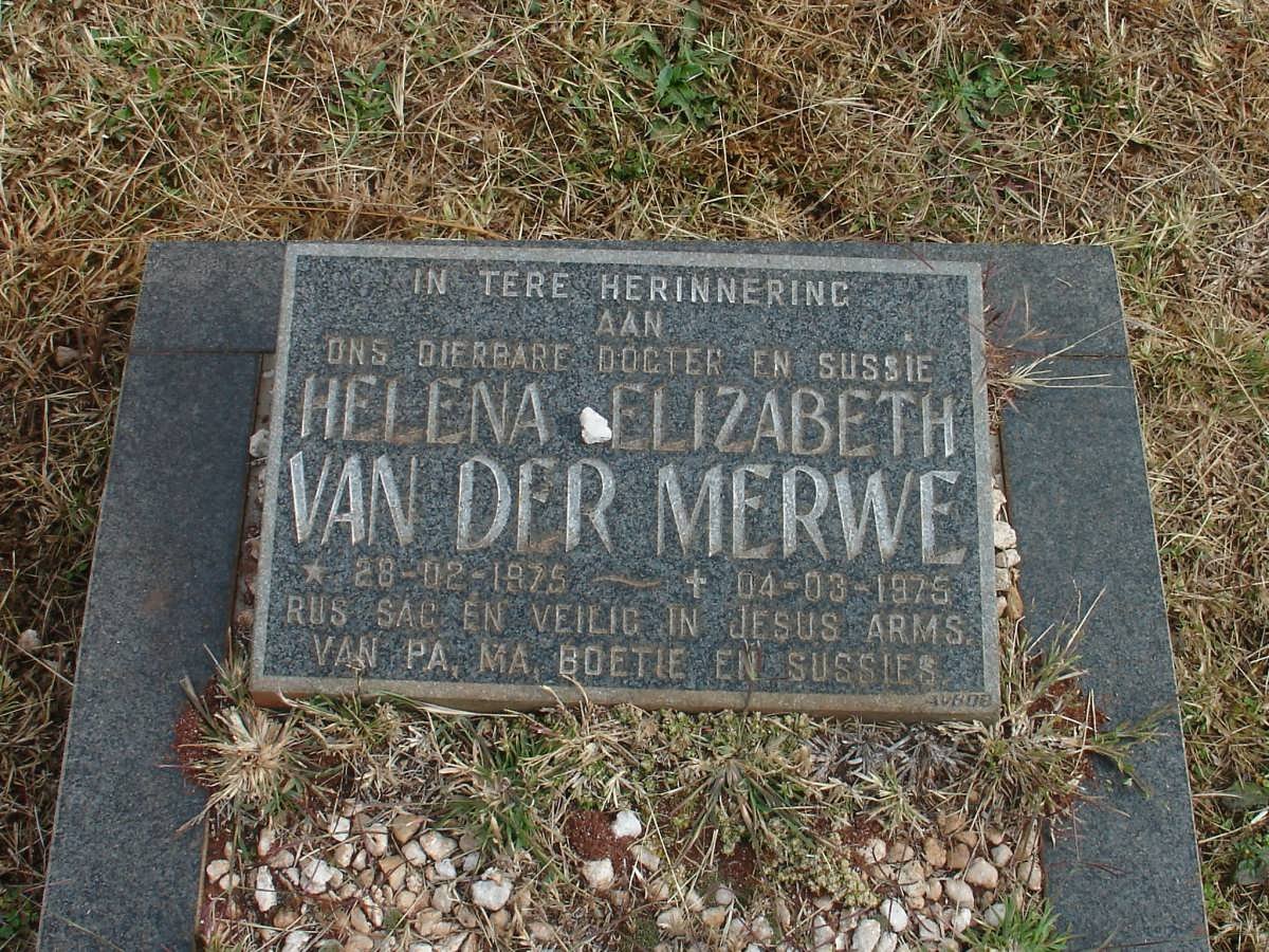 MERWE Helena Elizabeth, van der 1975-1975