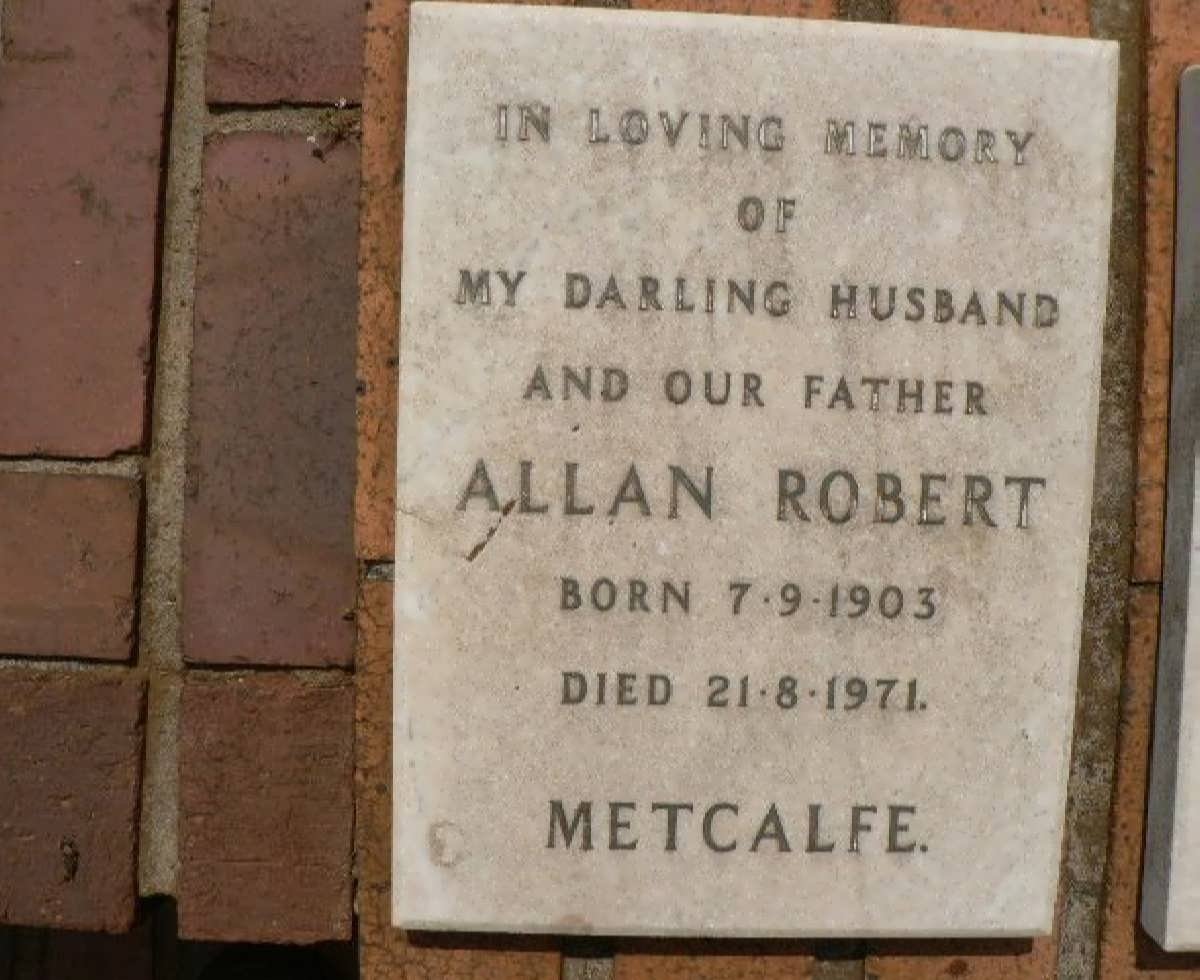 METCALFE Allan Robert 1903-1971