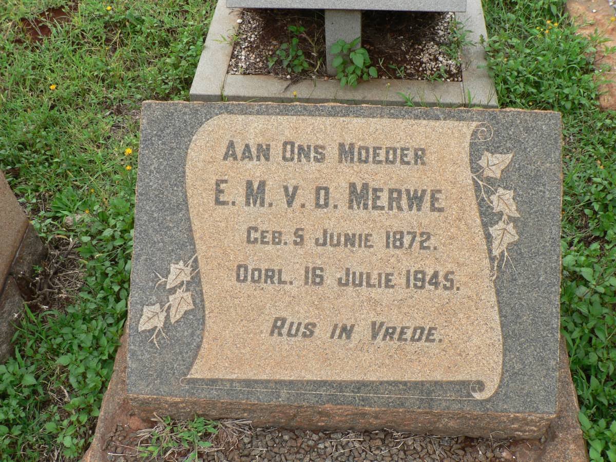 MERWE E.M., v.d. 1872-1945