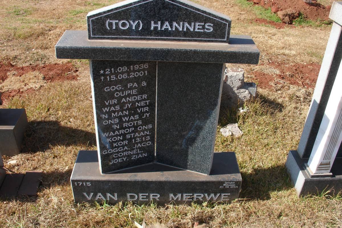 MERWE Hannes, van der 1936-2001
