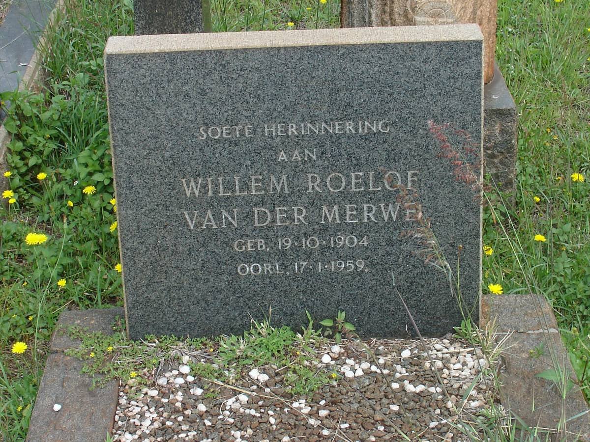 MERWE Willem Roelof, van der 1904-1959