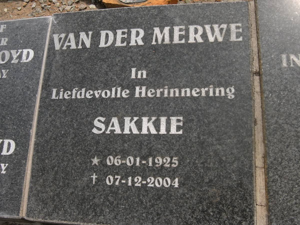 MERWE Sakkie, van der 1925-2004