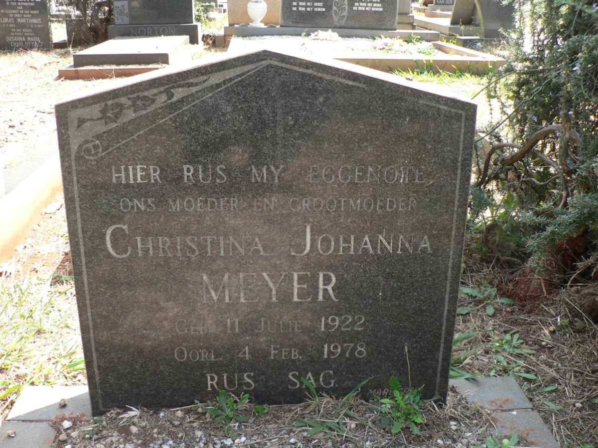 MEYER Christina Johanna 1922-1978