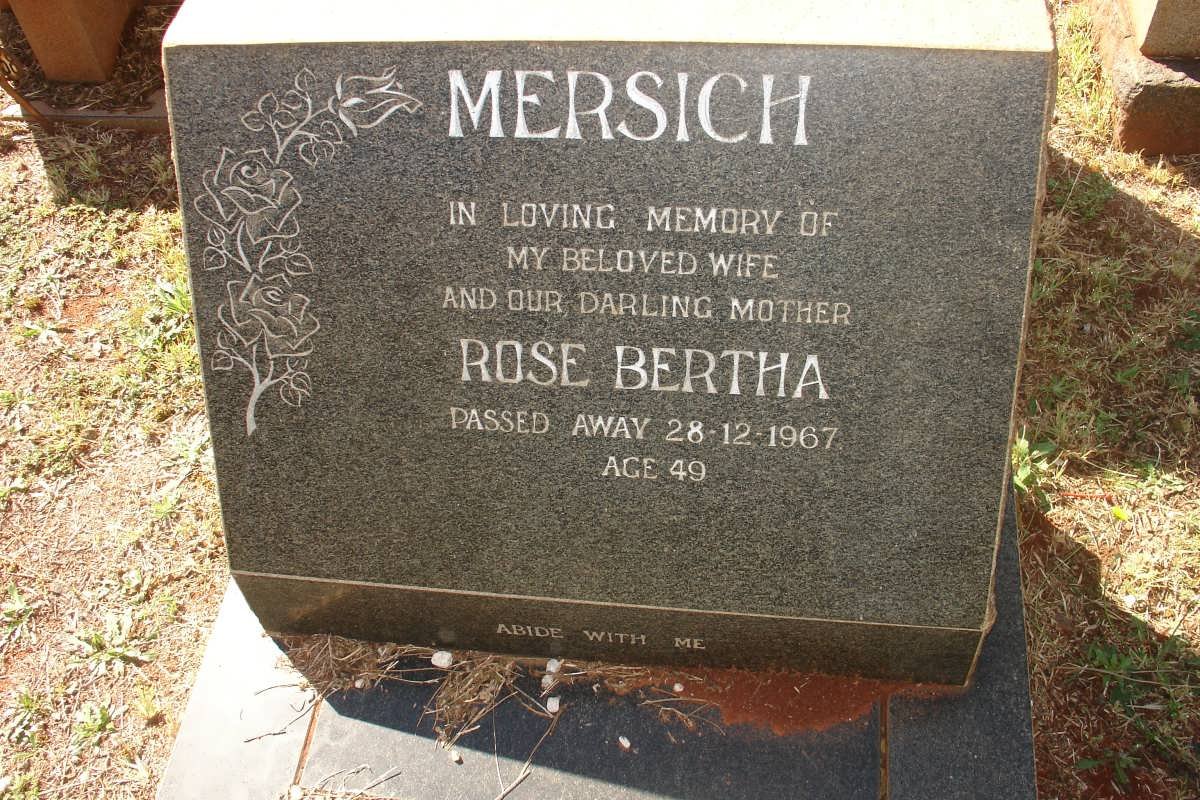 MERSICH Rose Bertha -1967
