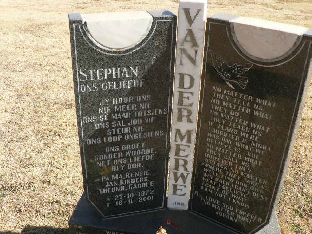 MERWE Stephan, van der 1972-2001