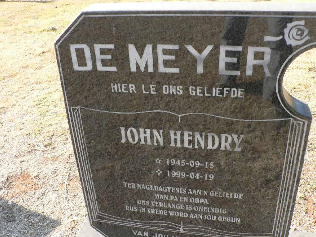 MEYER John Hendry, de 1945-1999