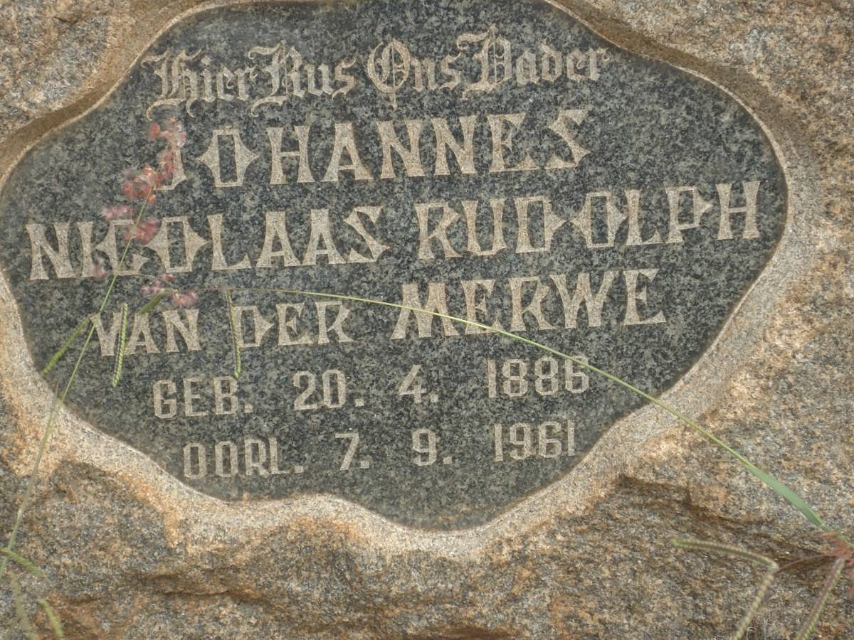 MERWE Johannes Nicolaas Rudolph, van der 1886-1961
