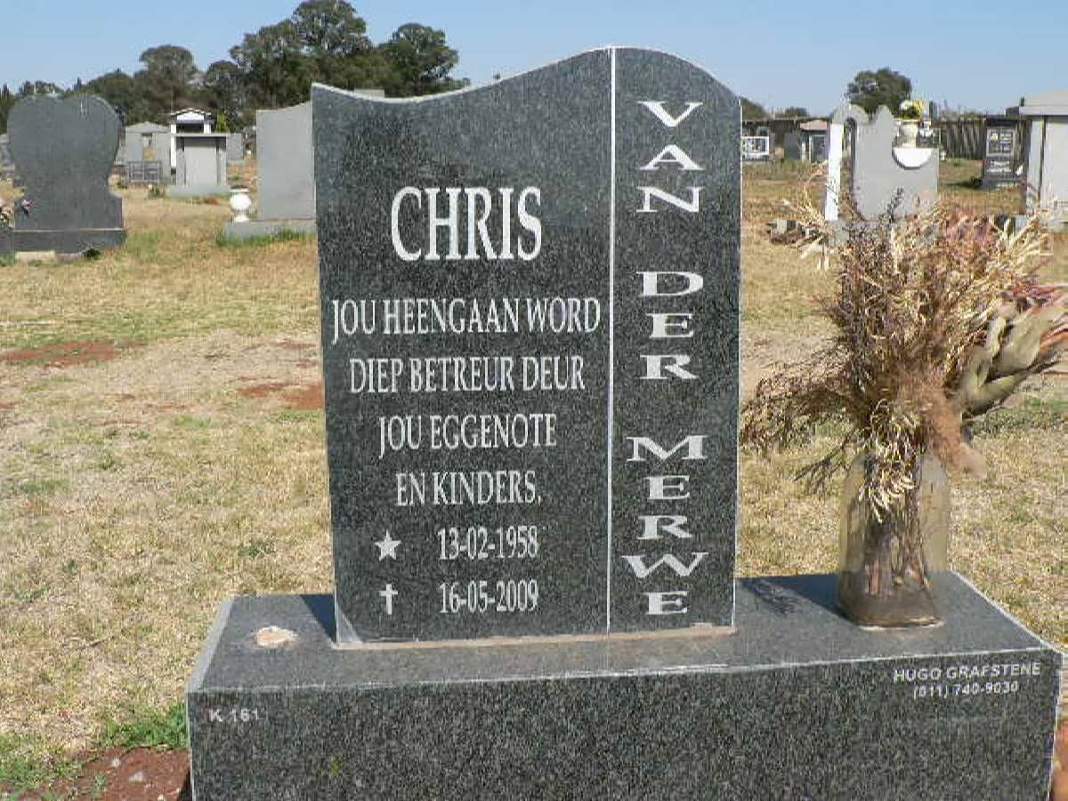 MERWE Chris, van der 1958-2009