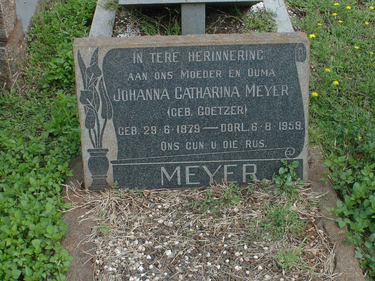 MEYER Johanna Catharina nee COETZER 1879-1959