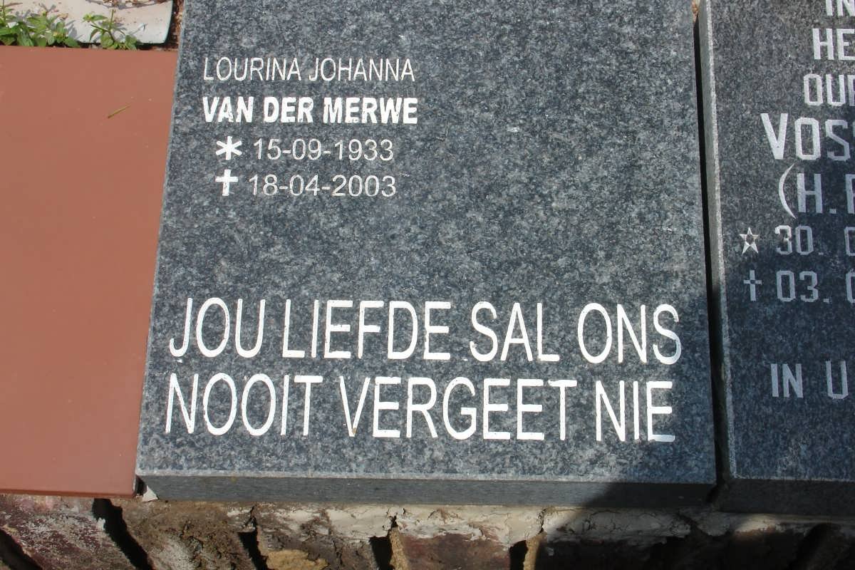 MERWE Lourina Johanna, van der 1933-2003