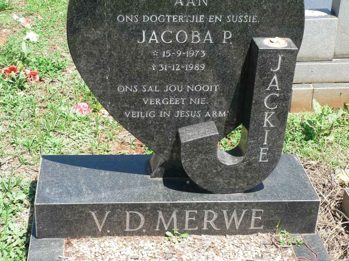 MERWE Jacoba P., v.d 1973-1989