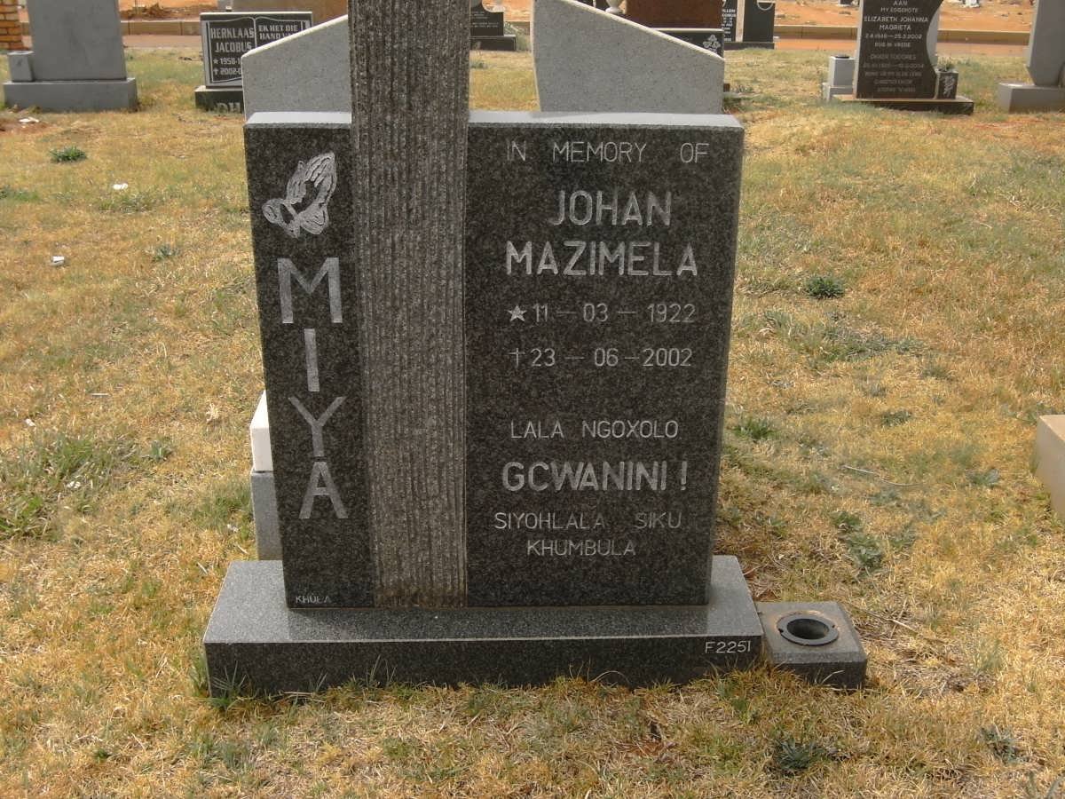 MIYA Johan Mazimela 1922-2002