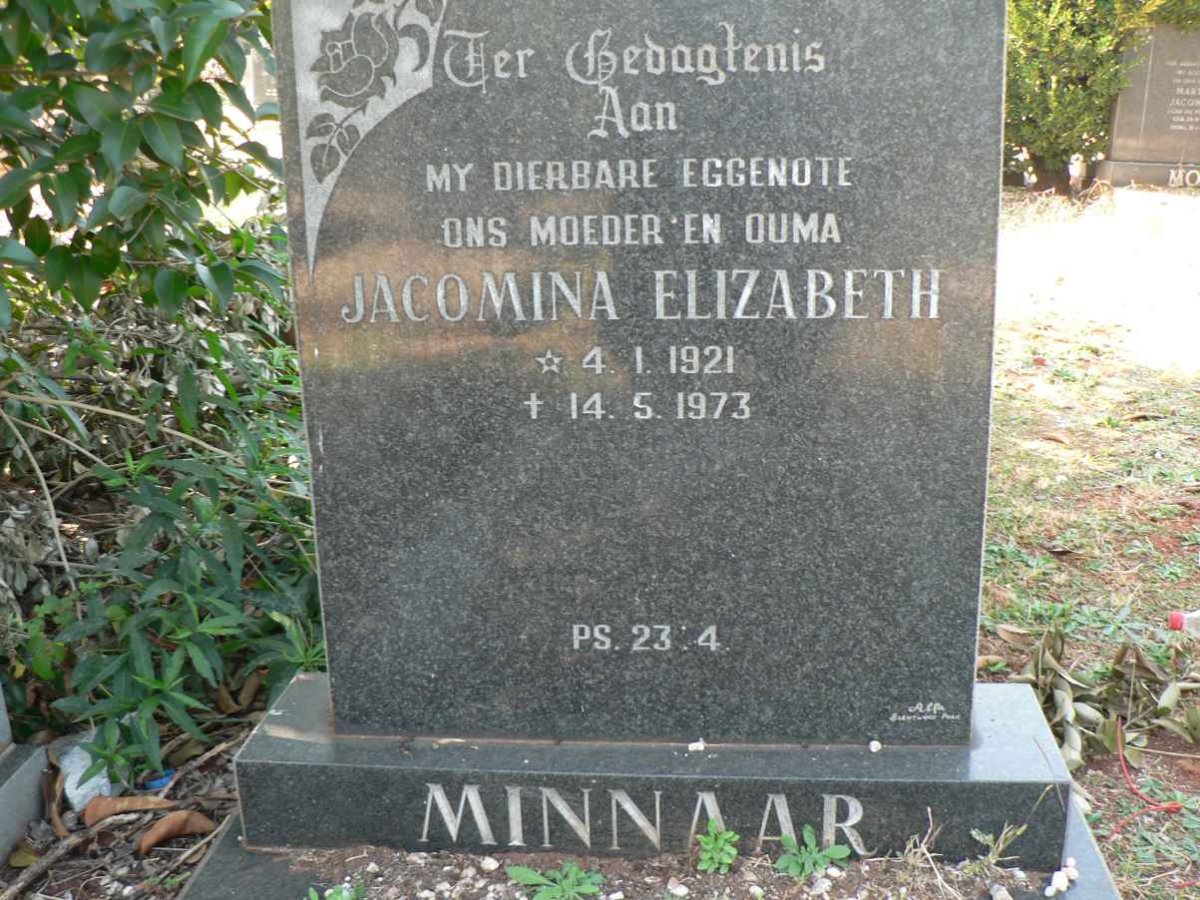 MINNAAR Jacomina Elizabeth 1921-1973