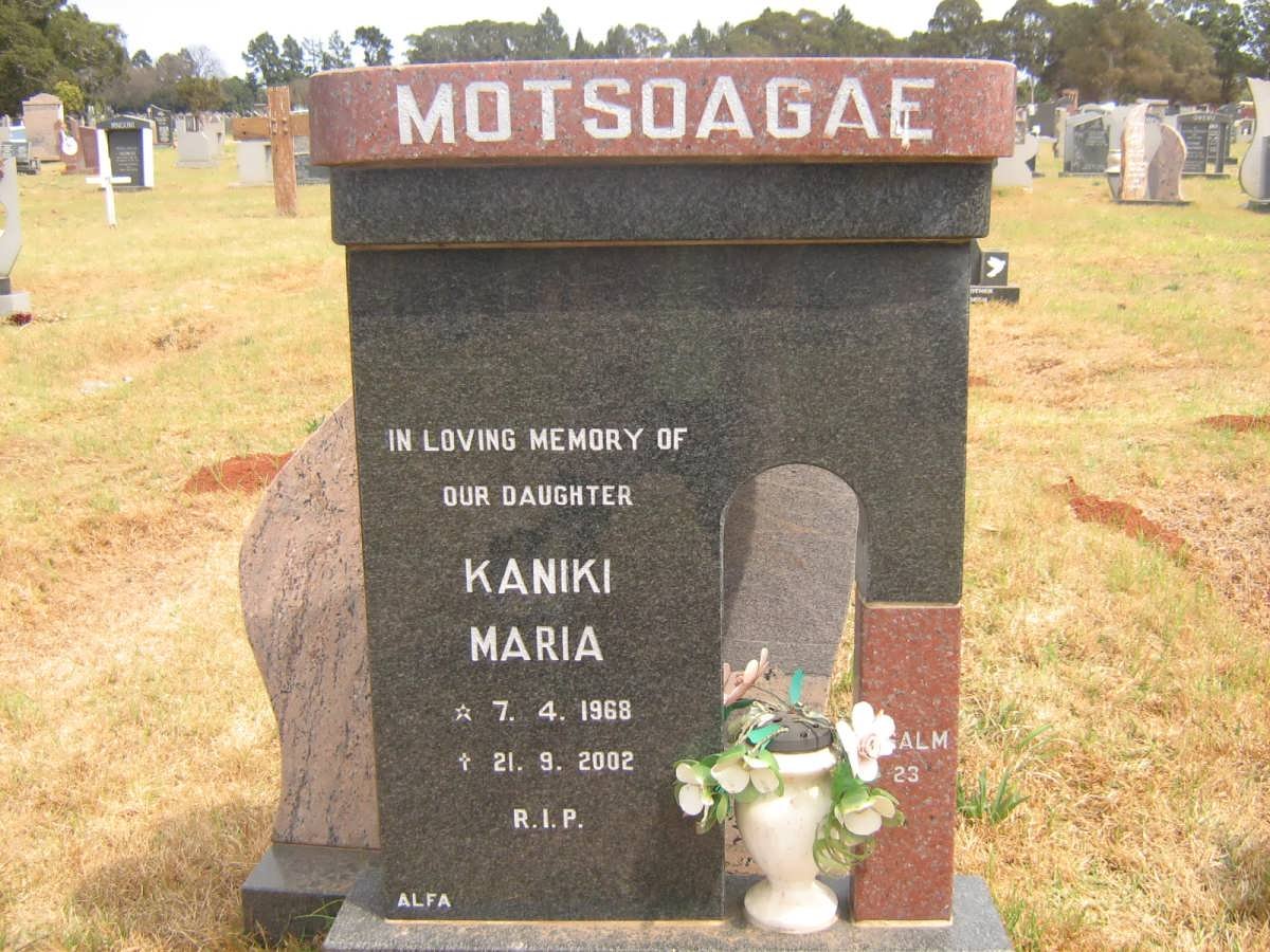 MOTSOAGAE Kaniki Maria 1968-2002