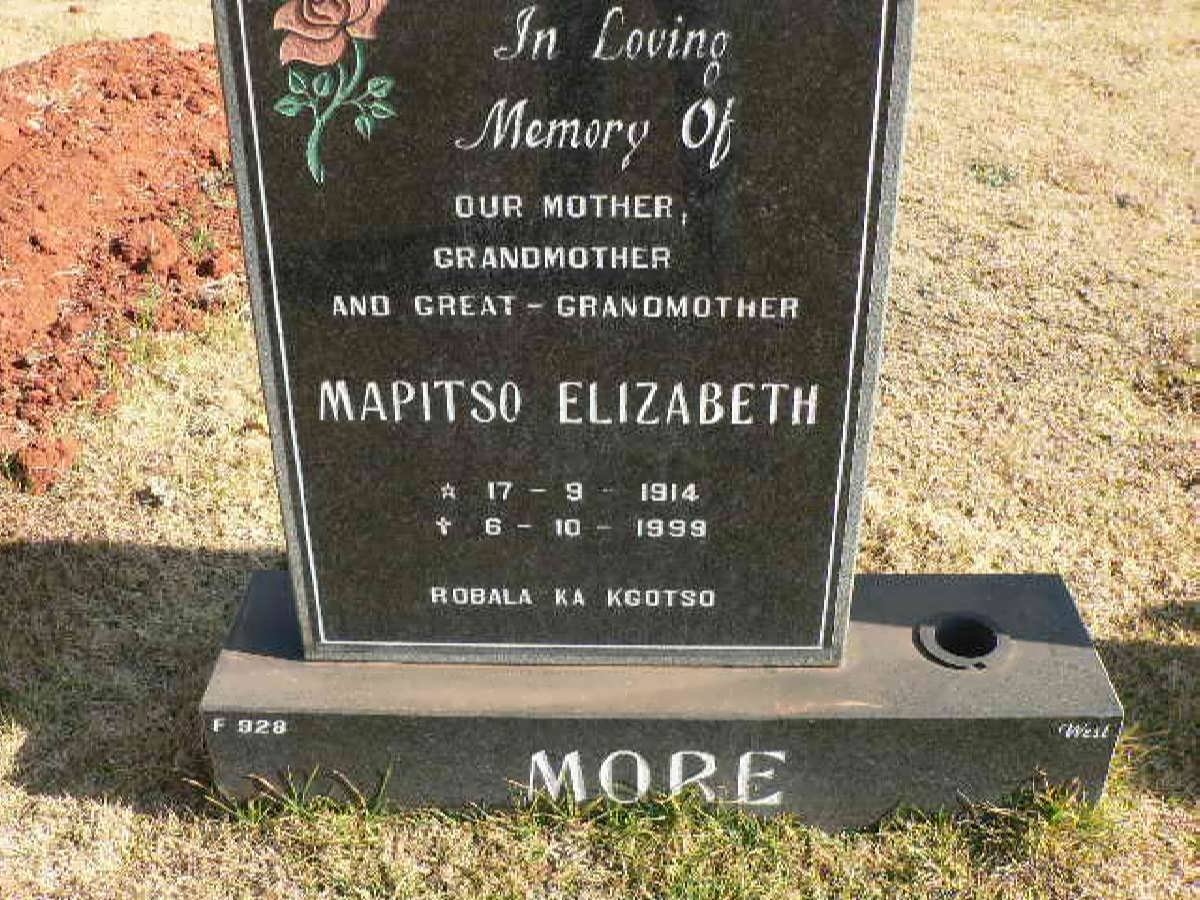 MORE Mapitso Elizabeth 1914-1999