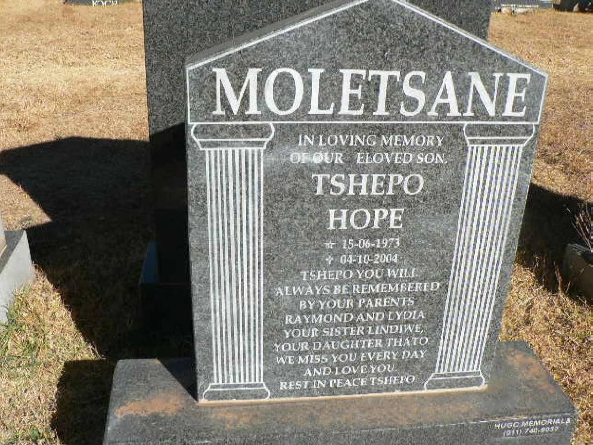 MOLETSANE Tshepo Hope 1973-2004