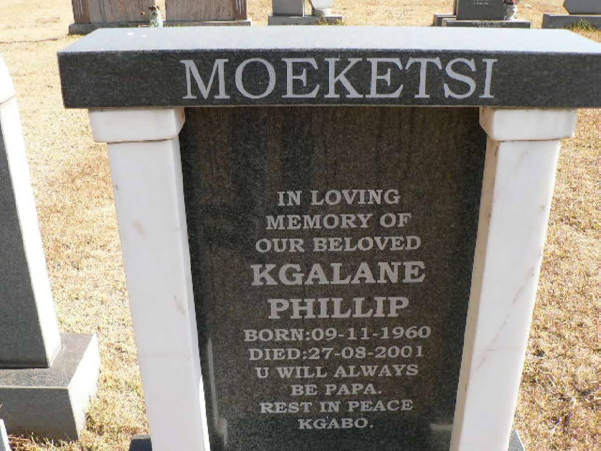 MOEKETSI Kgalane Phillip 1960-2001