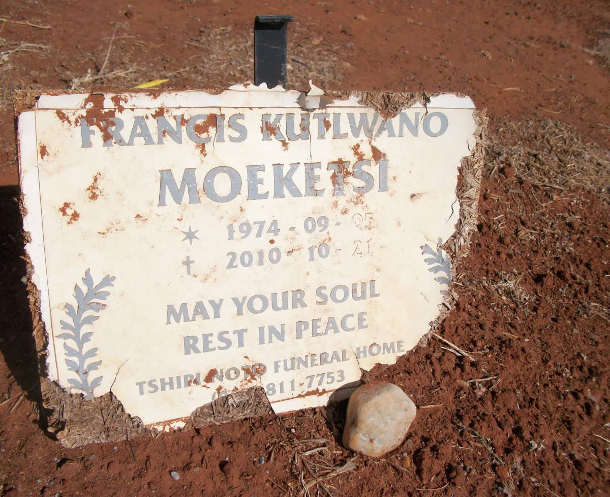MOEKETSI Francis Kutlwano 1974-2010