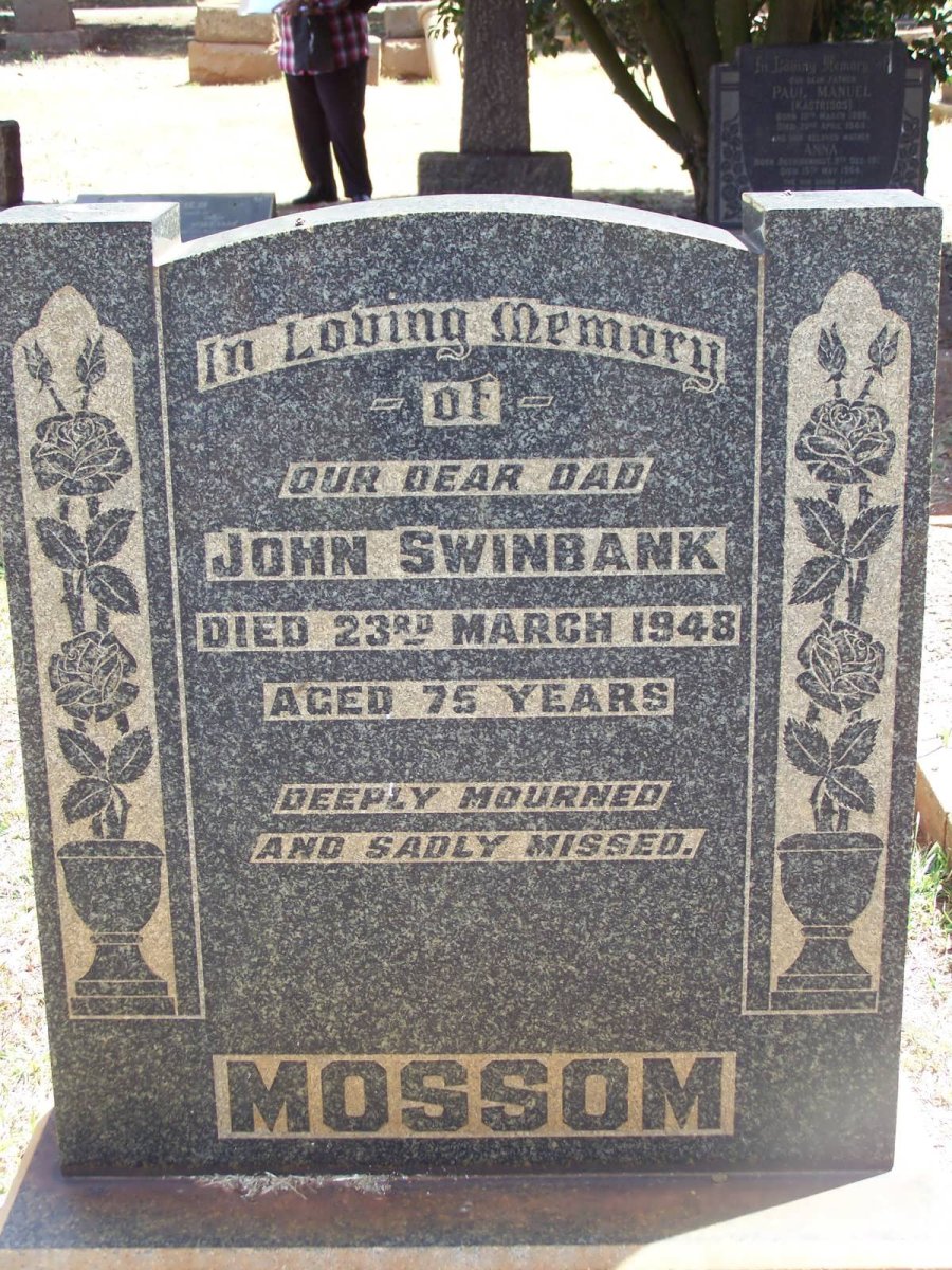 MOSSOM John Swinbank -1948