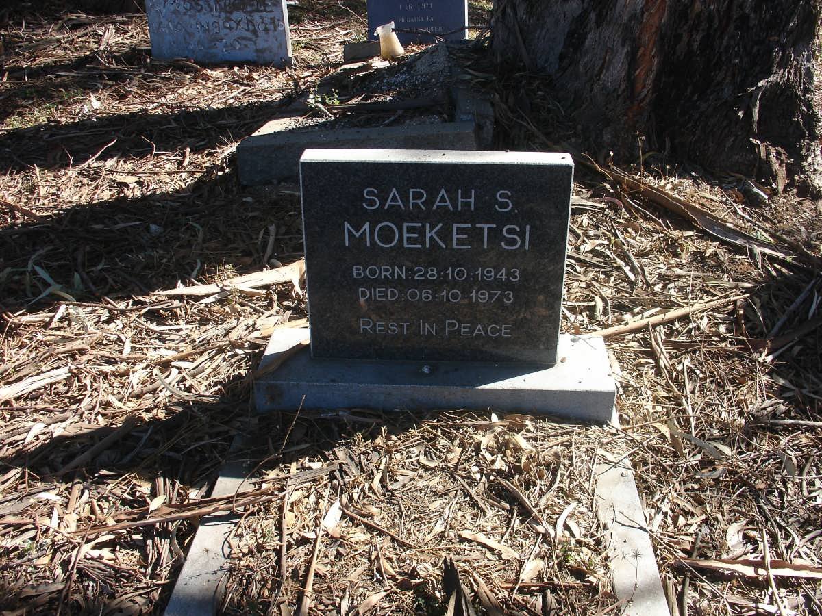 MOEKETSI Sarah S. 1943-1973