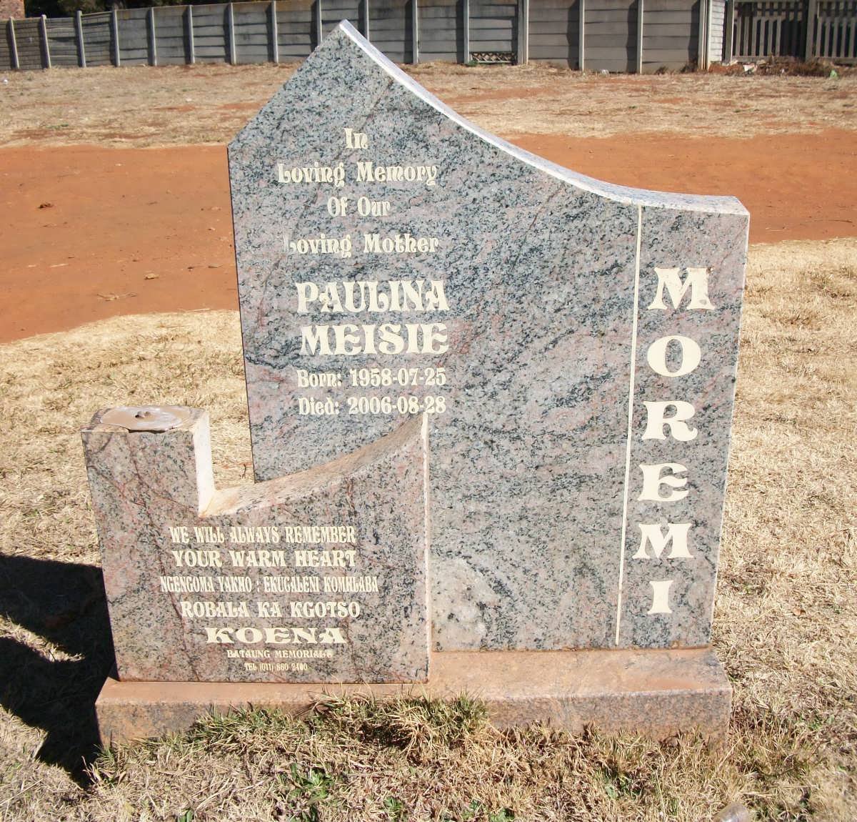 MOREMI Paulina Meisie 1958-2006