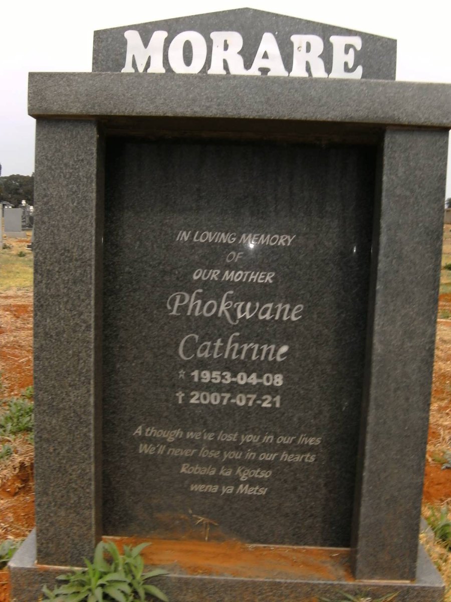 MORARE Phokwane Cathrine 1953-2007