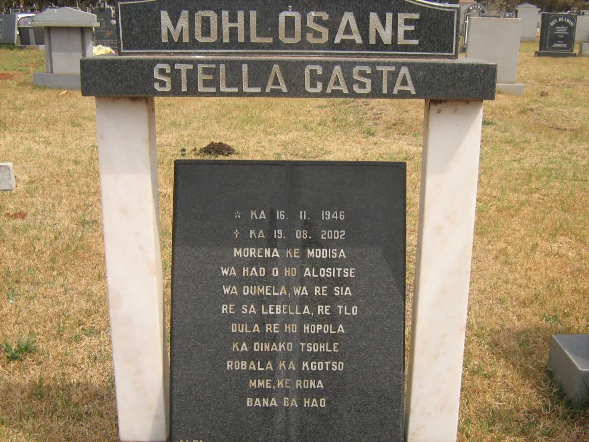 MOHLOSANE Stella Casta 1946-2002