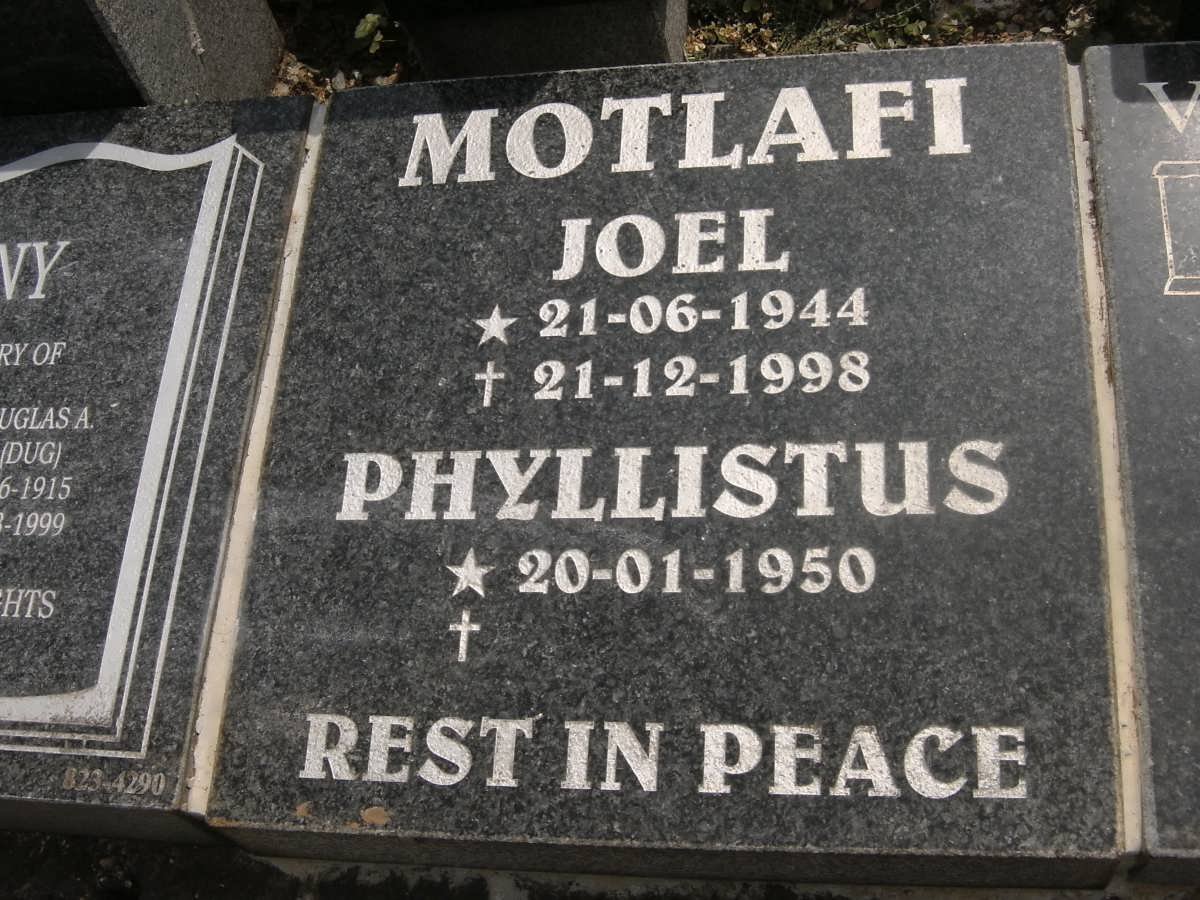 MOTLAFI Joel 1944-1998 &amp; Phyllistus 1950-