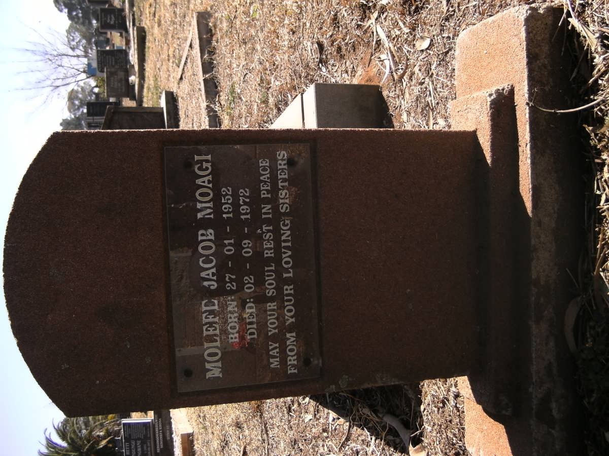 MOAGI Molefe Jacob 1952-1972