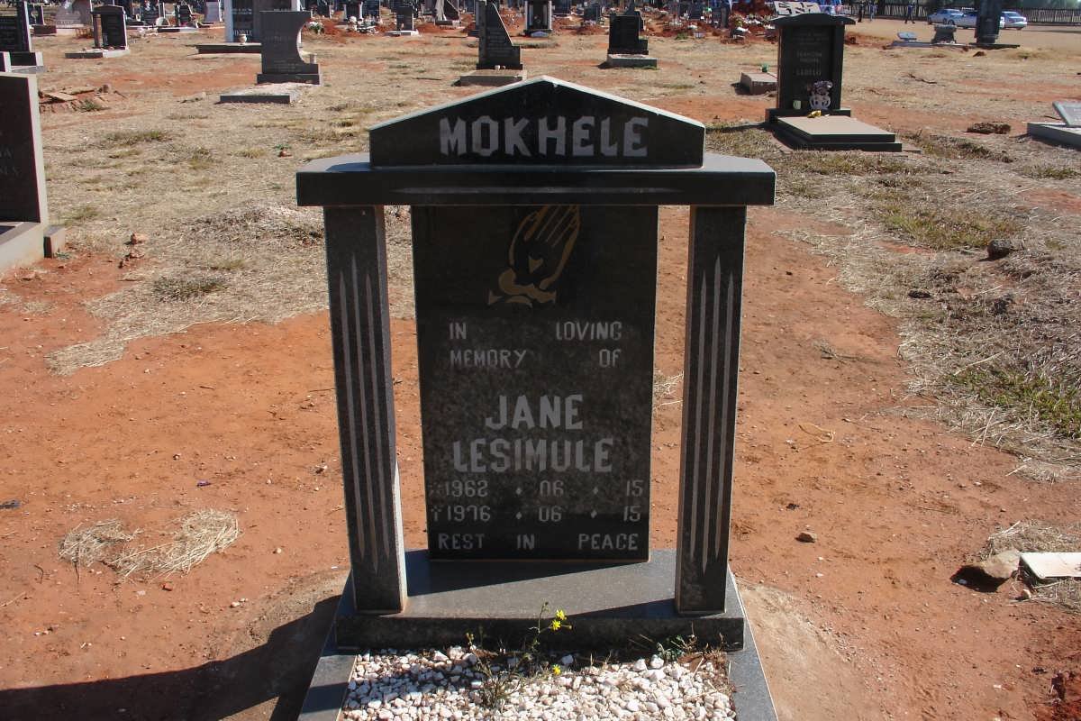MOKHELE Jane Lesimule 1962-1978