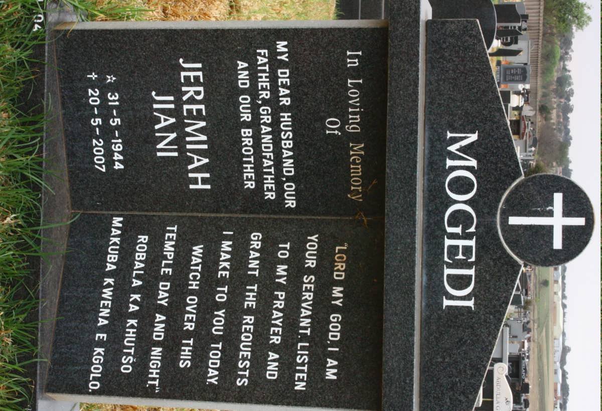 MOGEDI Jeremiah Jiani 1944-2007