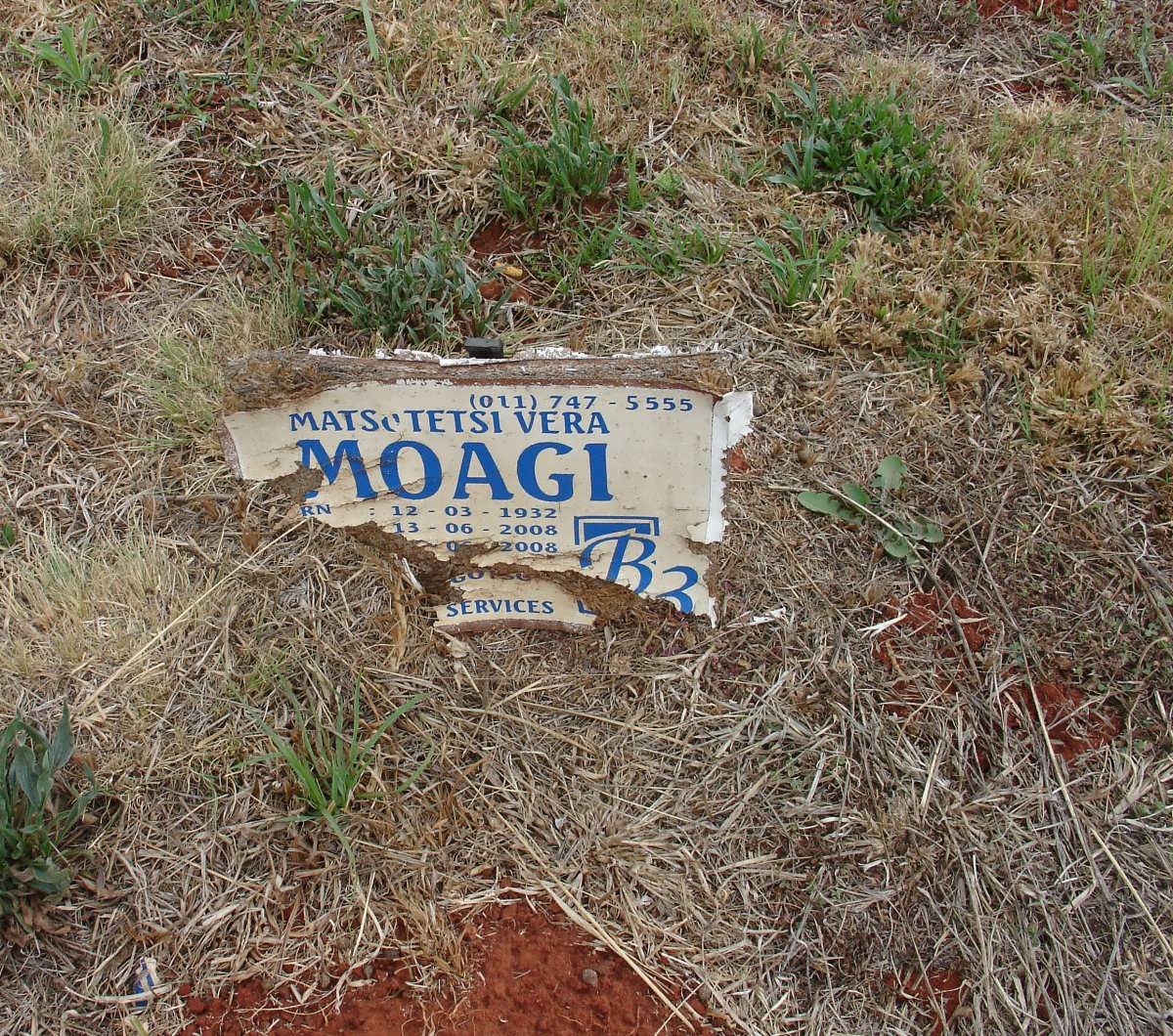 MOAGI Matsotetsi Vera 1932-2008