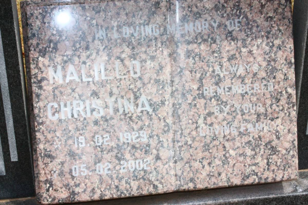 MOKOENA Malillo Christina 1929-2002