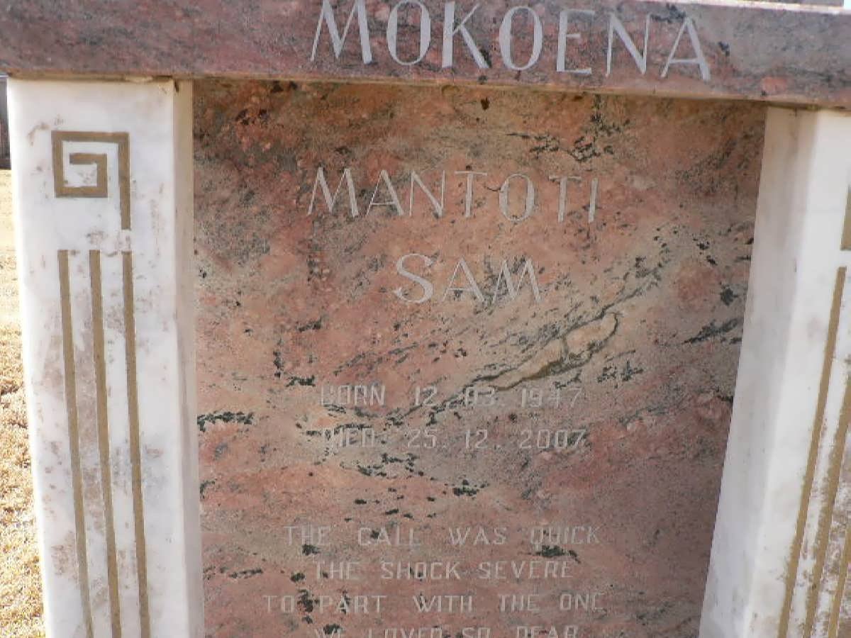 MOKOENA Mantoti Sam 1947-2007