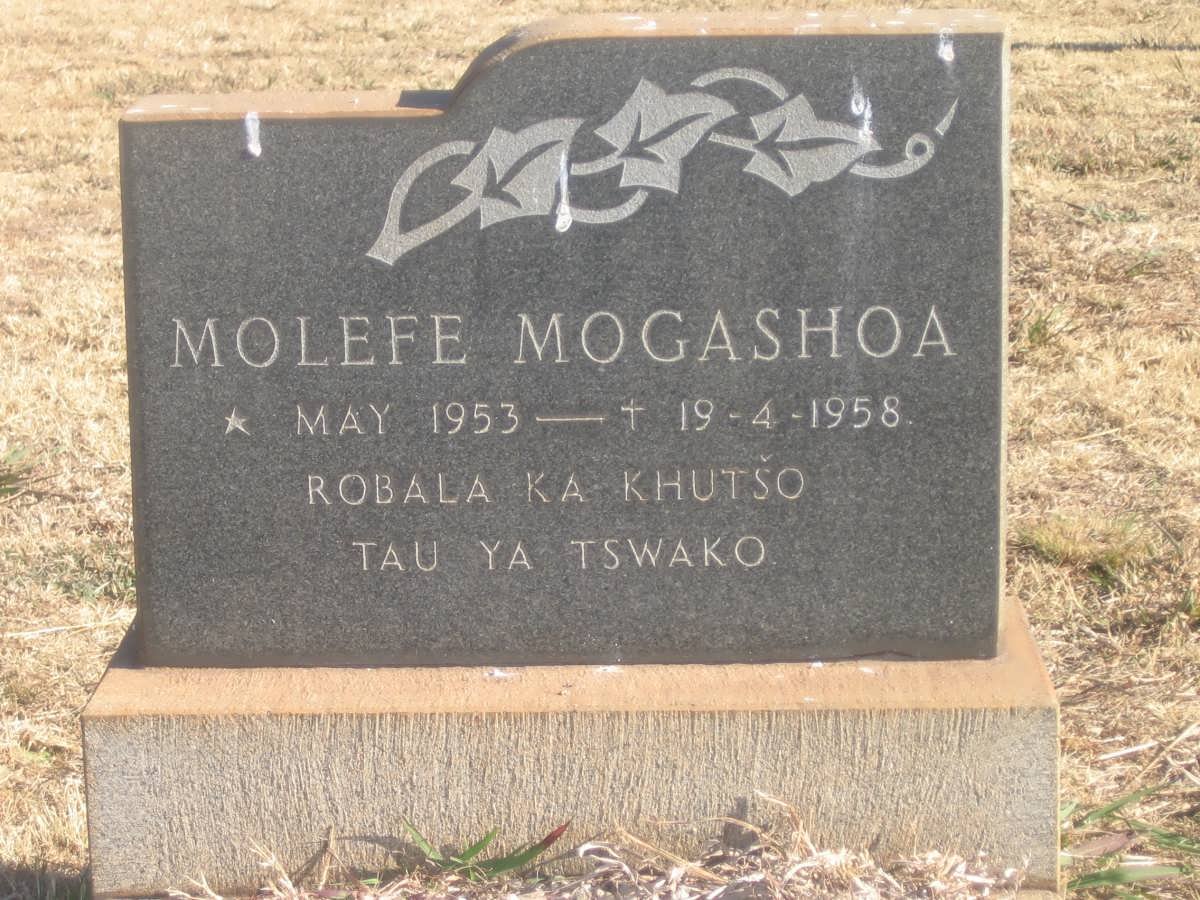 MOGASHOA Molefe 1953-1958
