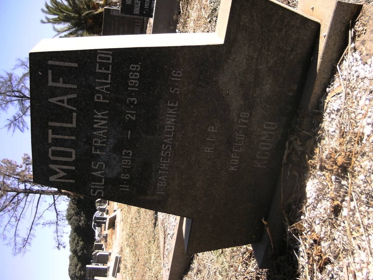 MOTLAFI Silas Frank Paledi 1913-1969